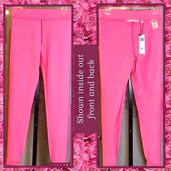 NWT M HOT PINK CAPRI ATHLEISURE SLIM LEGGINGS ~ BLUBERRY DENIM - Picture 6 of 10